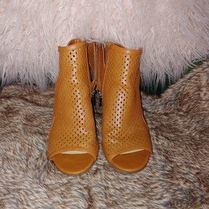 Sam Edelman circus cognac open toe bootie size 8